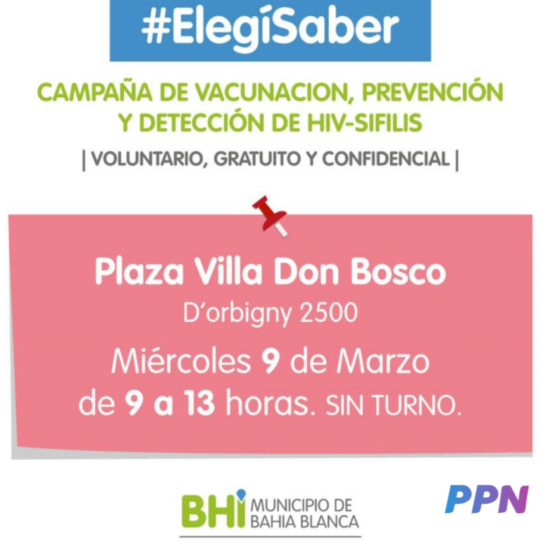 Todo sobre la próxima jornada de vacunación y campaña de prevención y detección de HIV y Sífilis