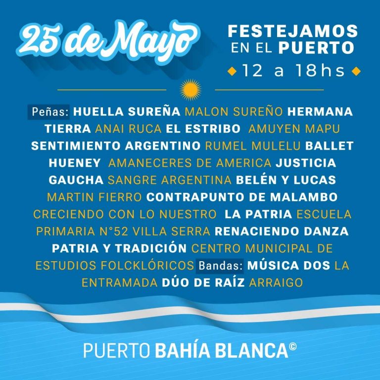 Las actividades preparadas por el Puerto para este 25 de mayo