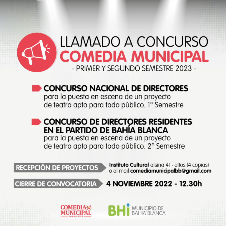 Inscripción para el concurso de directores para la Comedia Municipal 2023￼
