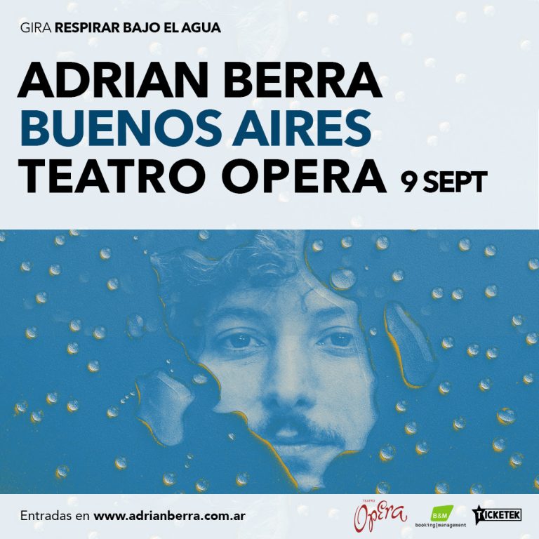 Este Sábado ADRIAN BERRA se presenta en el Teatro Opera